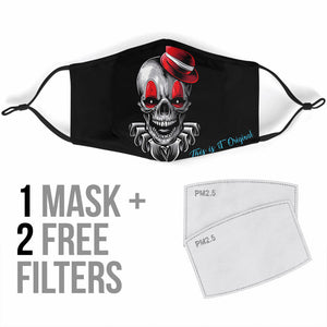 Skull & Clown in One Modern Art Protection Face Mask