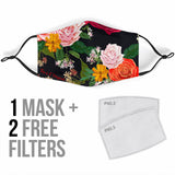 Classic Roses Black Art Protection Face Mask