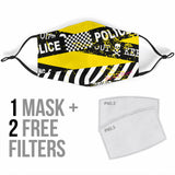 Yellow With Danger Zone Stripes Protection Face Mask