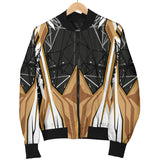 Racing Style Brown & Black Men's Bomber Jacket