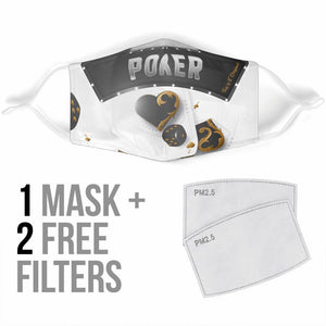 Poker Lover & Heart Card Design Protection Face Mask