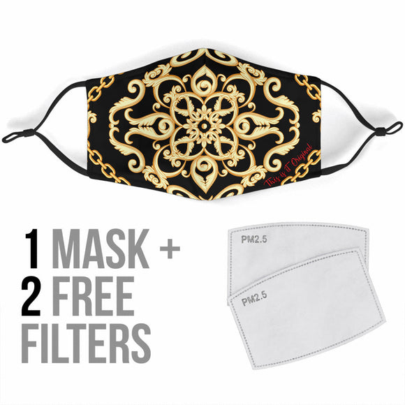 Luxury Golden Design Black Protection Face Mask