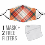 Classic Luxury Tartan Design Orange & White Protection Face Mask