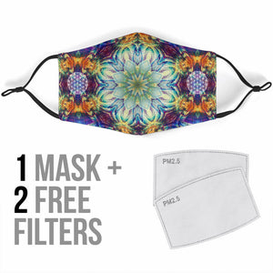 Colorful Neon Mandala Protection Face Mask