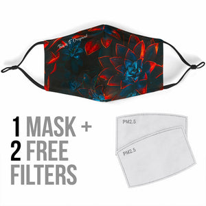 Dark Mode Flowers Special Design. Protection Face Mask