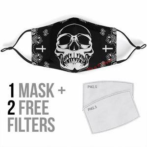 Bandana Style Black & White Skull Design Protection Face Mask