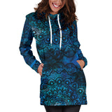 Blue Mandala Vibes Women's Hoodie Dress