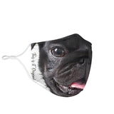 Lucky Black Puggy Pug Happy Face Protection Face Mask