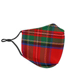 Classic Scottish Tartan Red & Green Protection Face Mask