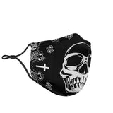 Bandana Style Black & White Skull Design Protection Face Mask