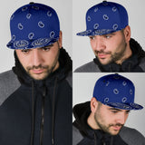 Luxury Royal Deep Blue Bandana Style Paisley Design Snapback Hat