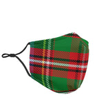 Classic Scottish Tartan Green & Red Protection Face Mask