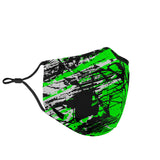 Classic Racing Design Black & Neon Green Protection Face Mask