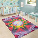 Psychedelic Style Mandala Design Two Area Rug