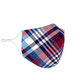 Classic Luxury Tartan Design Red & Deep Blue Protection Face Mask