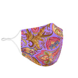 Violet & Pink Paisley Pattern Protection Face Mask