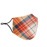 Classic Luxury Tartan Design Orange & White Protection Face Mask