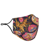 Dark Blue & Pink Paisley Pattern Protection Face Mask