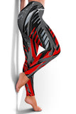 Racing Style Wild Red & Black & Grey Colorful Vibe Women's Leggings