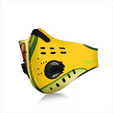 Real Avocado Design With Yellow Background Premium Protection Face Mask