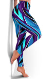 Racing Style Fresh Violet & Ice Blue Vibes Women's Leggings