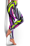 Racing Style Violet & Grey Vibes Women's Leggings