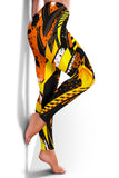 Racing Style Wild Orange & Black Vibes Women's Leggings