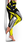 Racing Urban Style Yellow & Black Stripes Vibes Women's Leggings